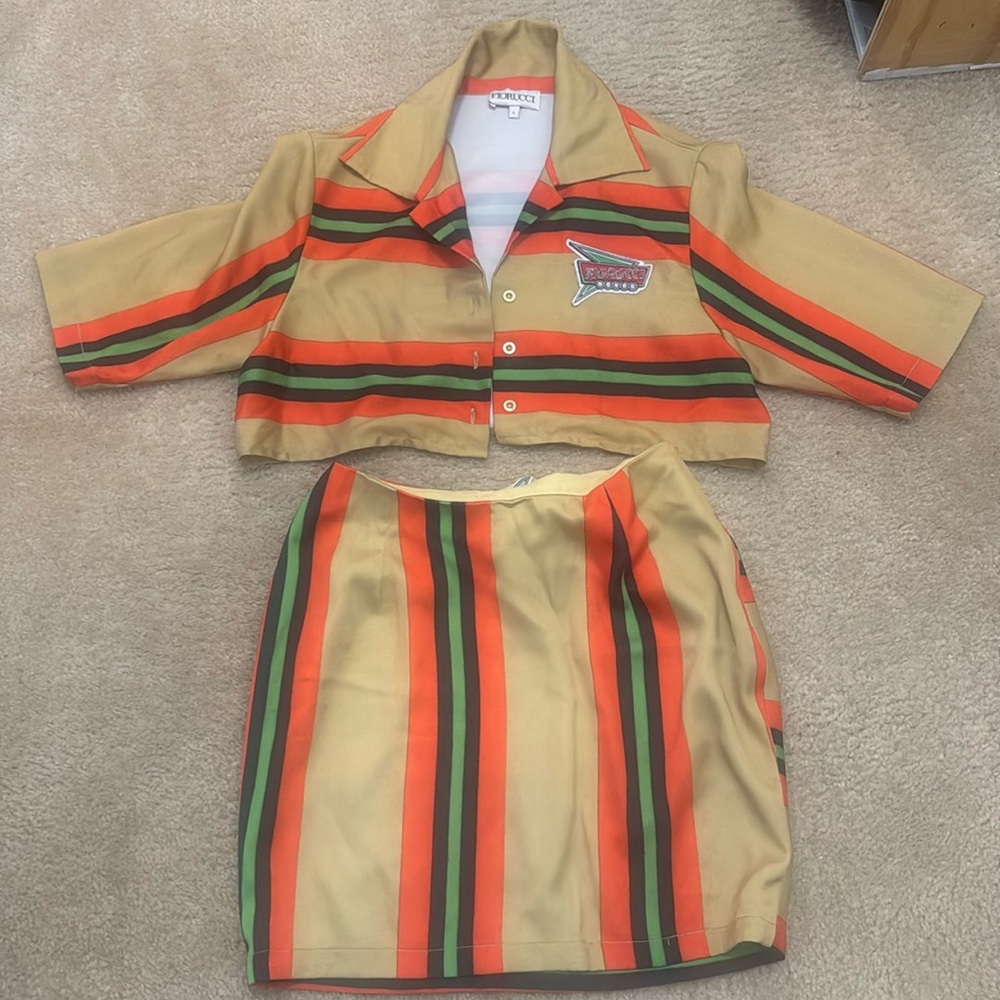 Fiorucci Striped Crop and Skirt Set Size large (can also fit a medium) - Picture 3 of 4